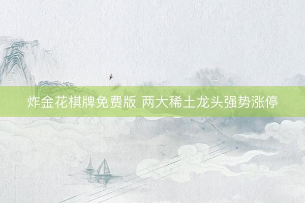 炸金花棋牌免费版 两大稀土龙头强势涨停